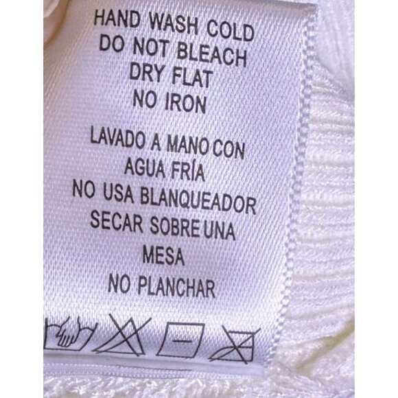 NWT 2Bella Cropped Ribbed Stretch Long Sleeve Top Snap Front L White Y2K Style - Picture 11 of 11